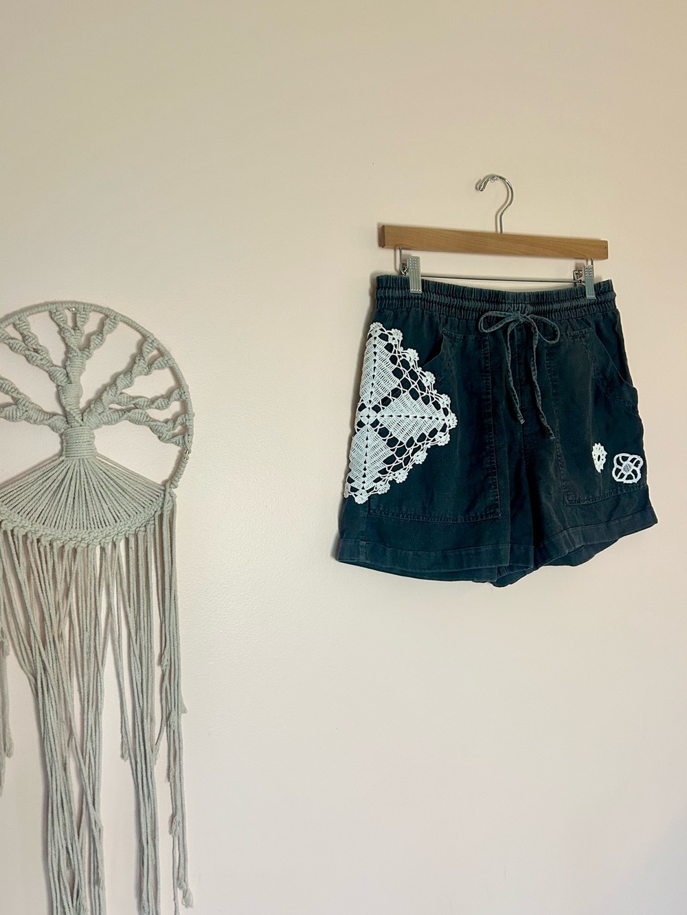 Upcycled Doily Shorts